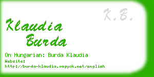 klaudia burda business card